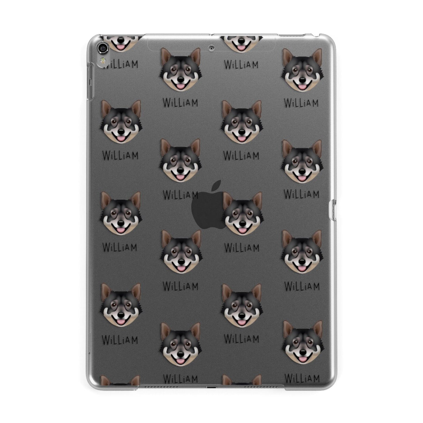 Swedish Vallhund Icon with Name Apple iPad Grey Case