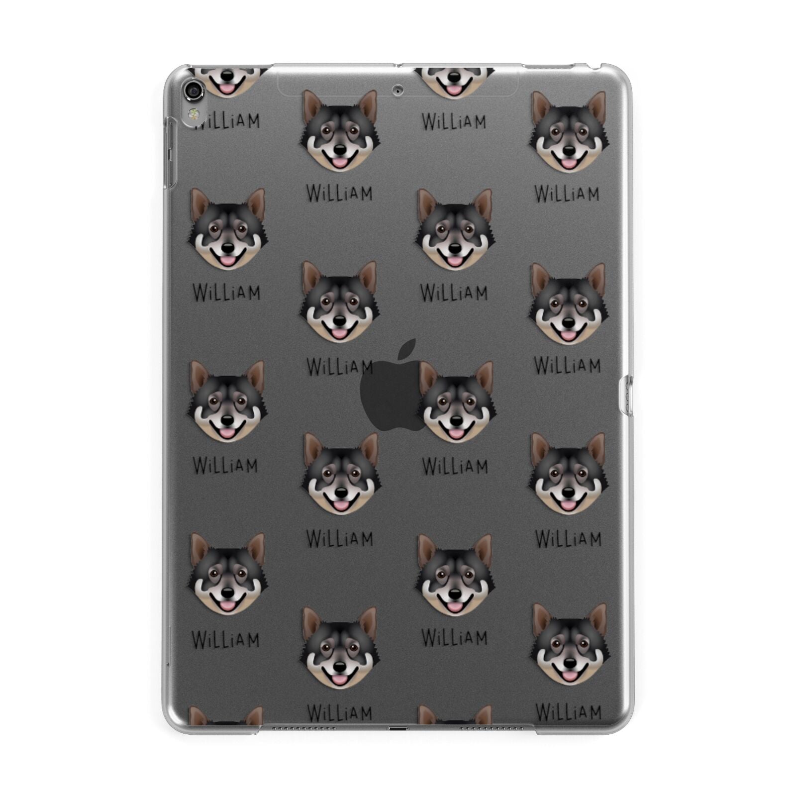 Swedish Vallhund Icon with Name Apple iPad Grey Case