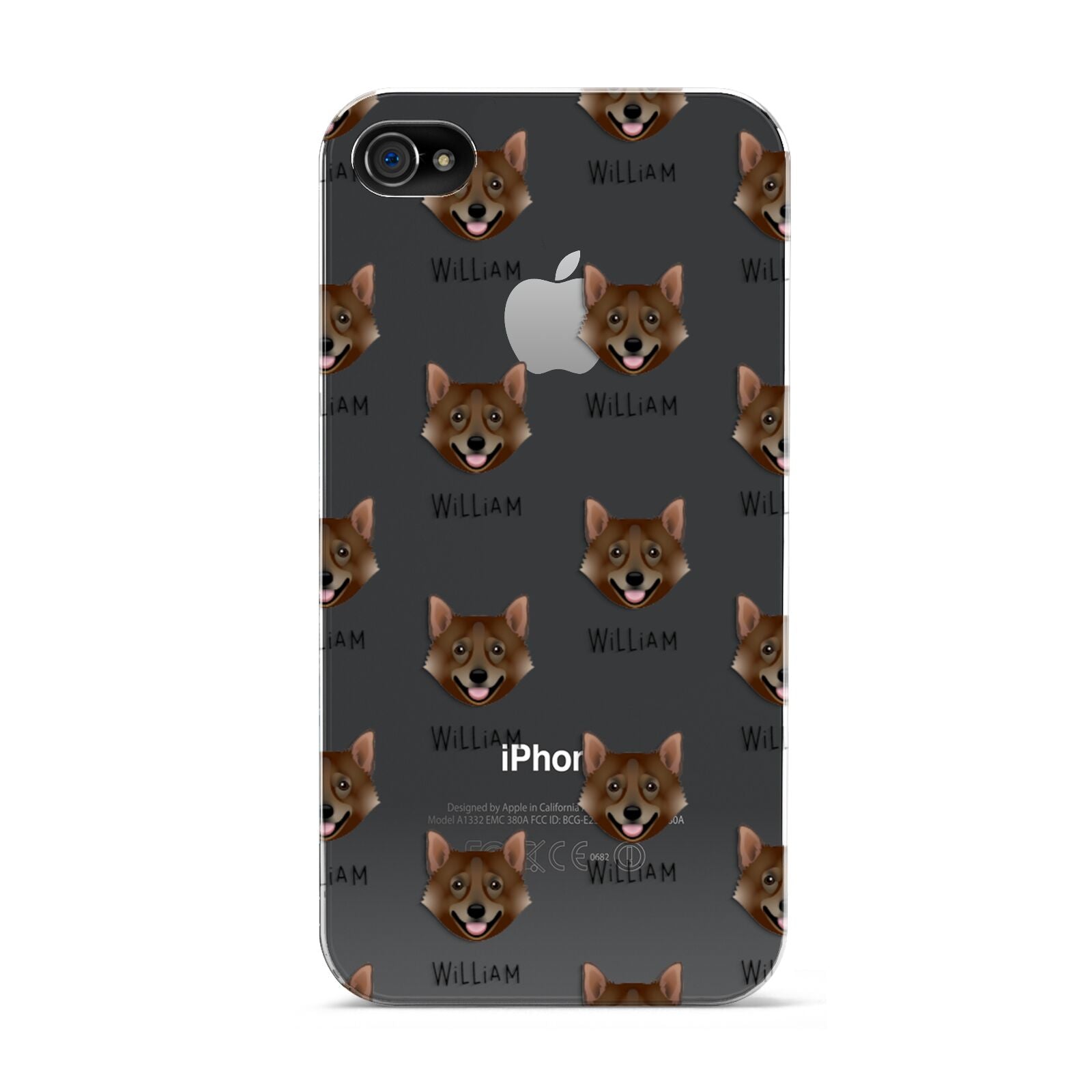 Swedish Vallhund Icon with Name Apple iPhone 4s Case