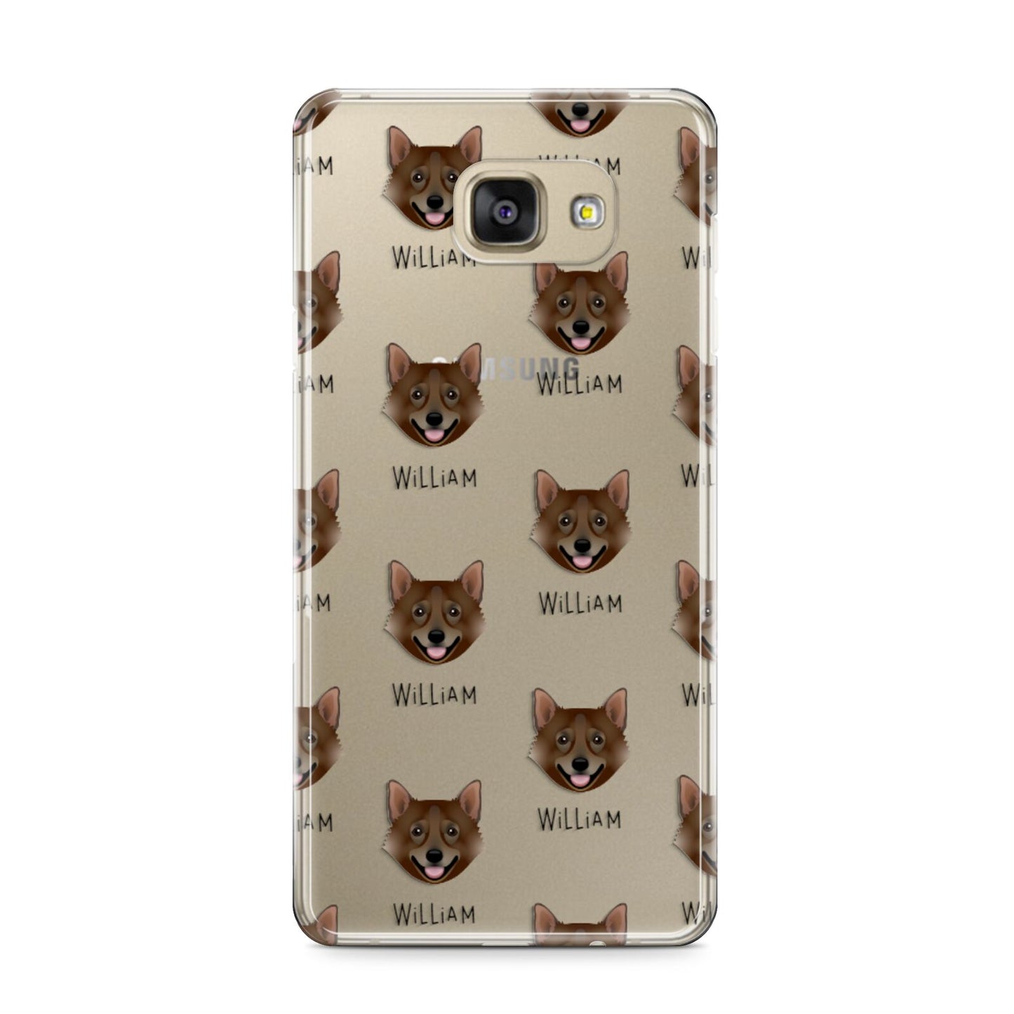Swedish Vallhund Icon with Name Samsung Galaxy A9 2016 Case on gold phone