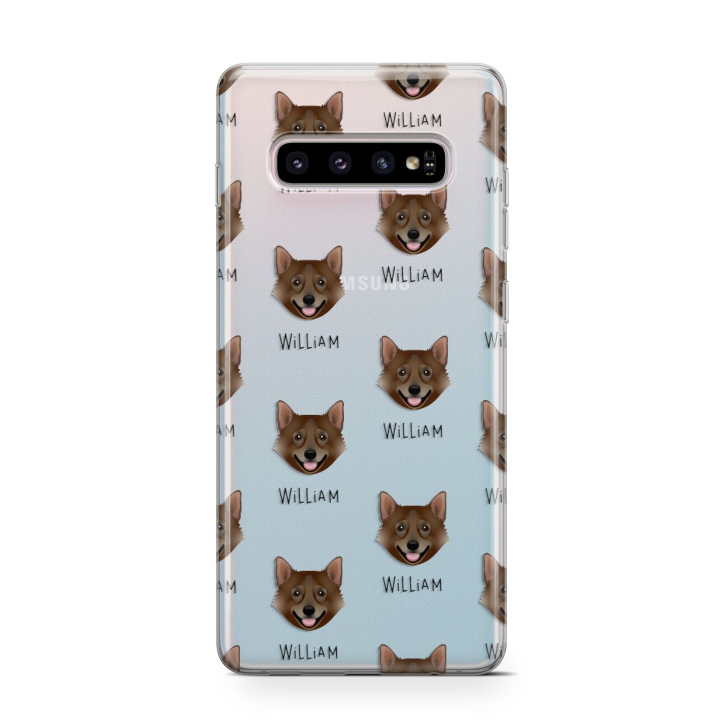Swedish Vallhund Icon with Name Samsung Galaxy S10 Case