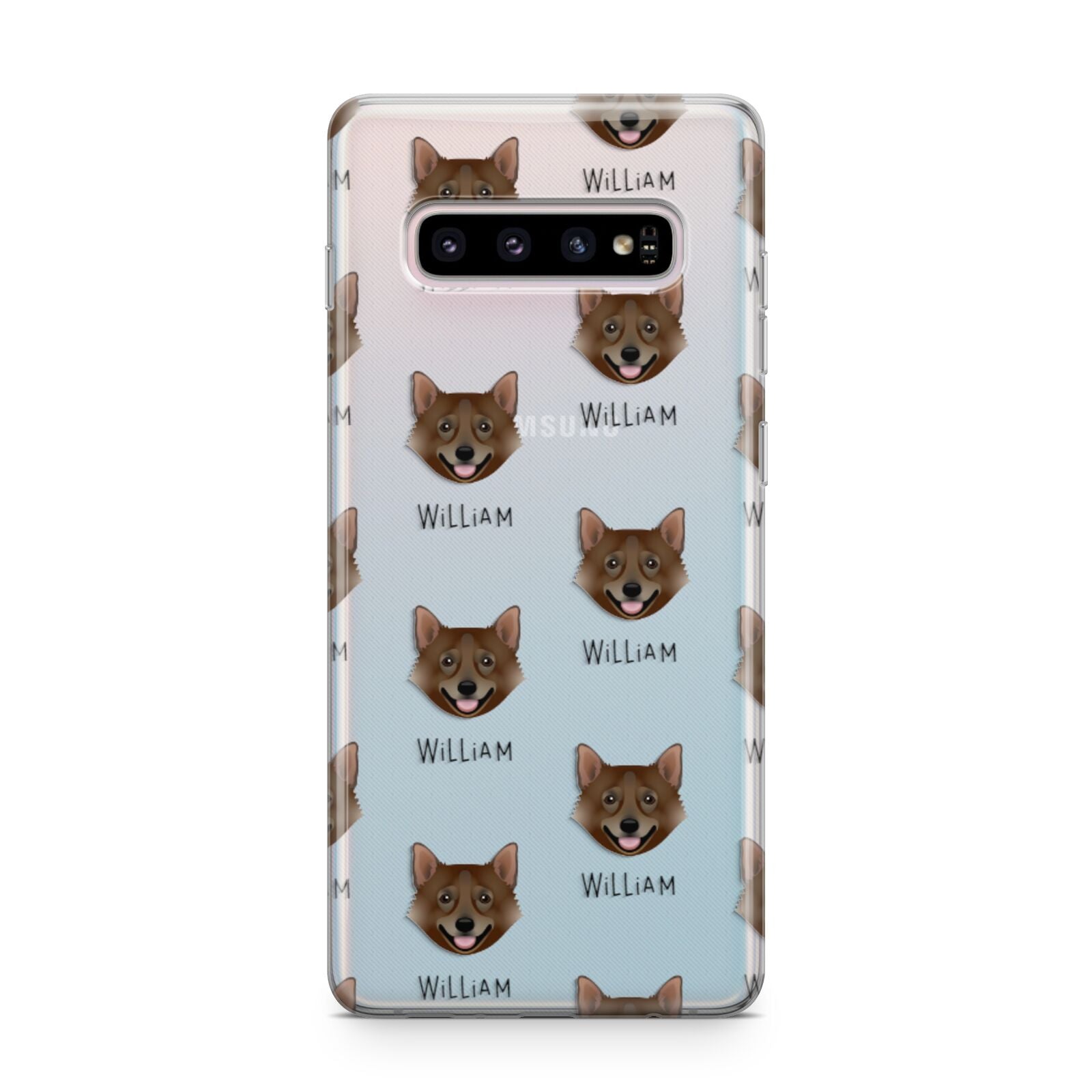 Swedish Vallhund Icon with Name Samsung Galaxy S10 Plus Case