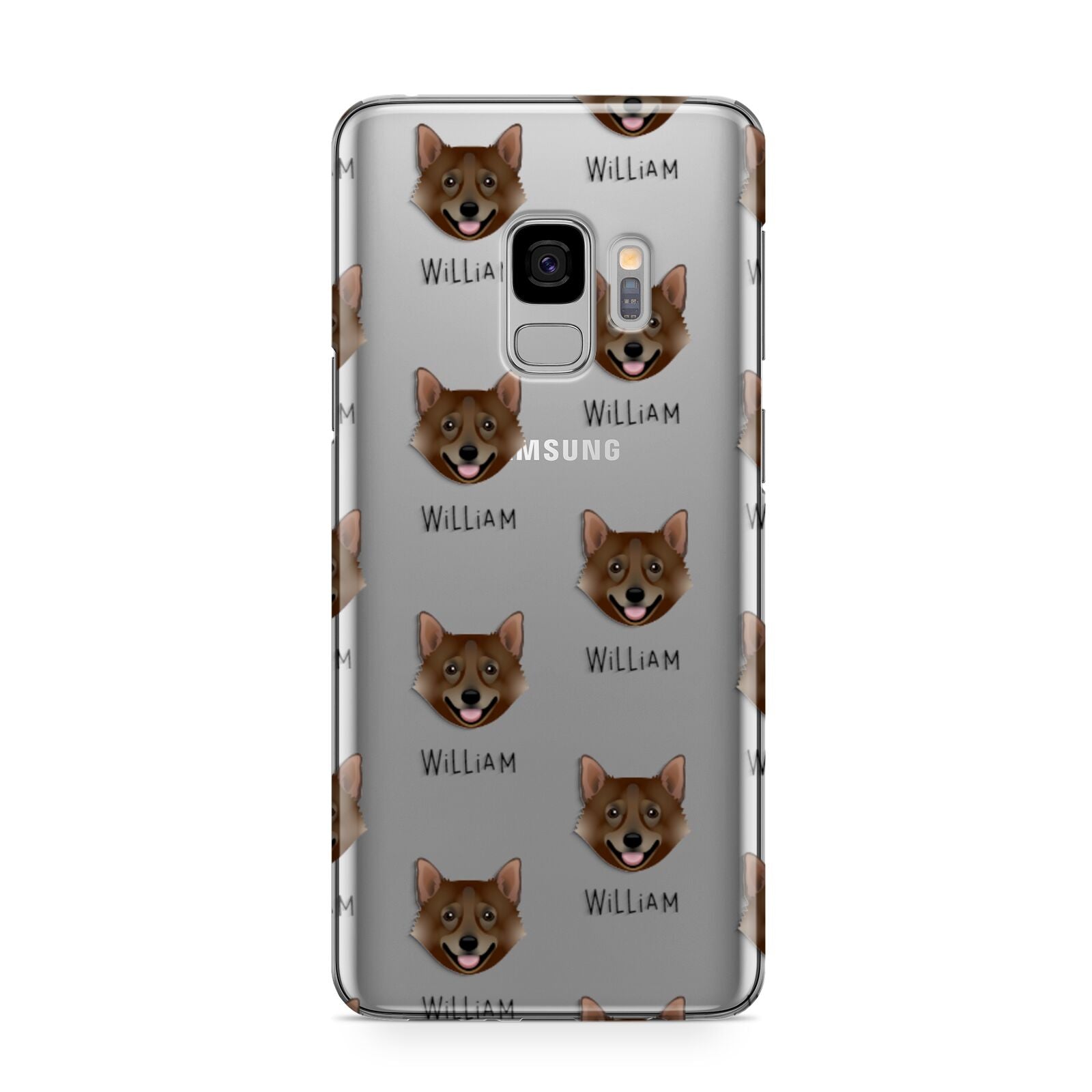 Swedish Vallhund Icon with Name Samsung Galaxy S9 Case