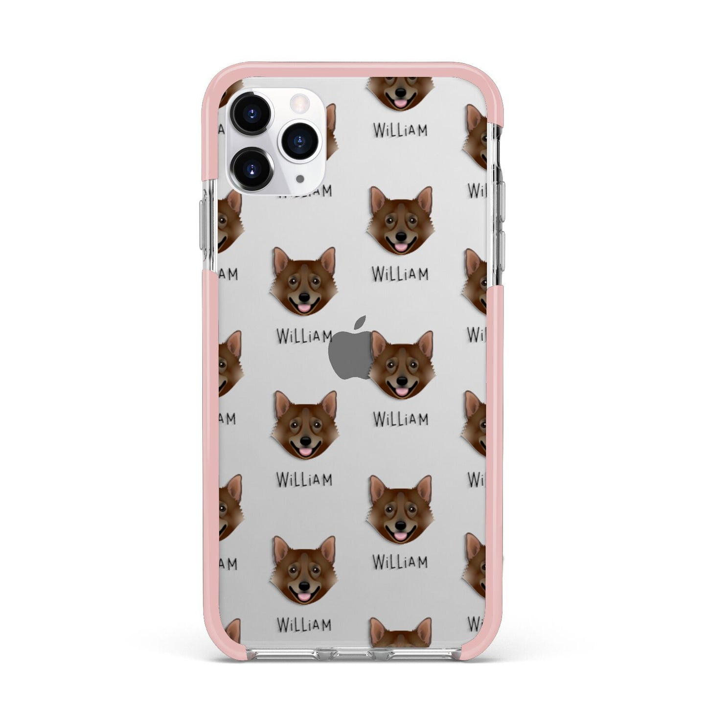 Swedish Vallhund Icon with Name iPhone 11 Pro Max Impact Pink Edge Case