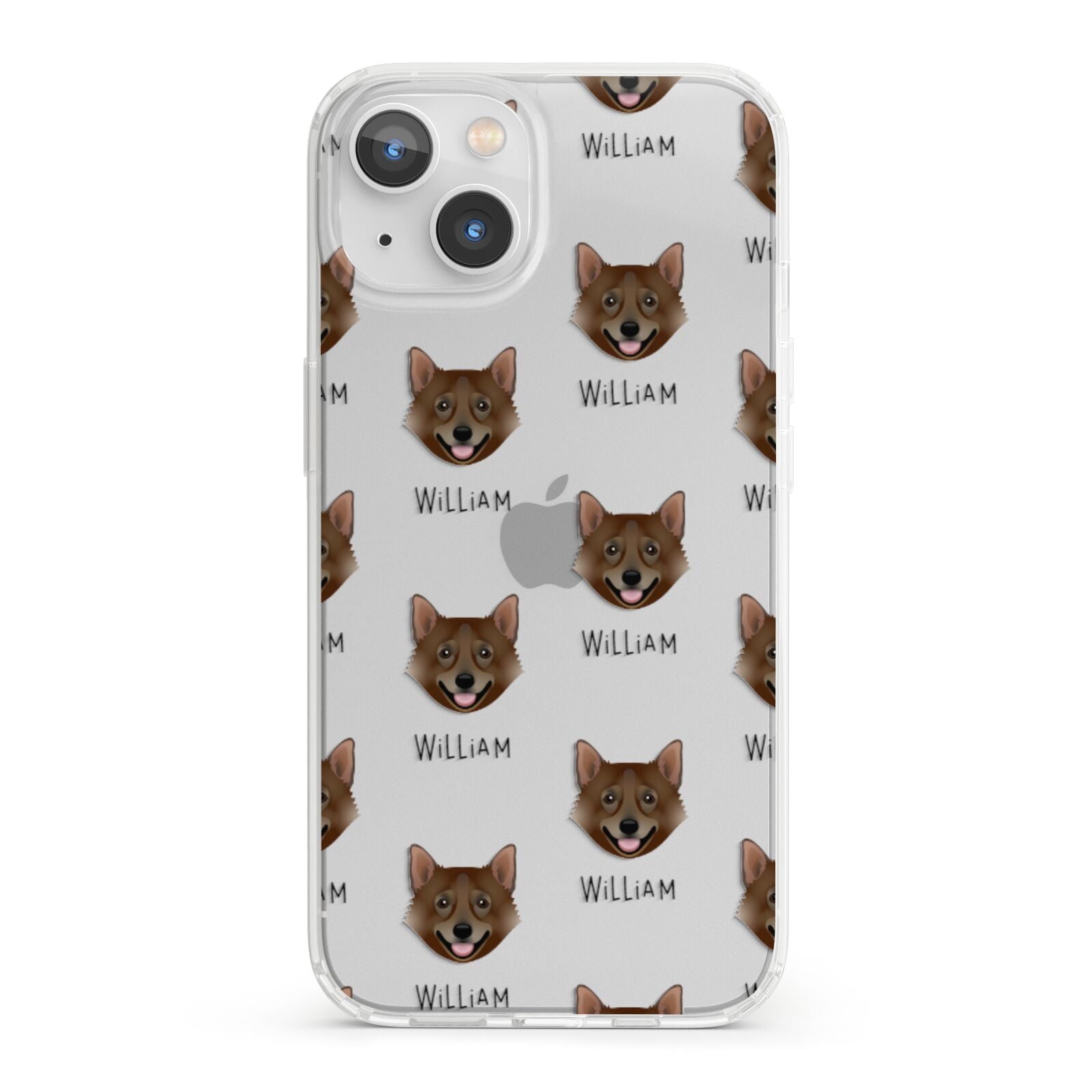 Swedish Vallhund Icon with Name iPhone 13 Clear Bumper Case