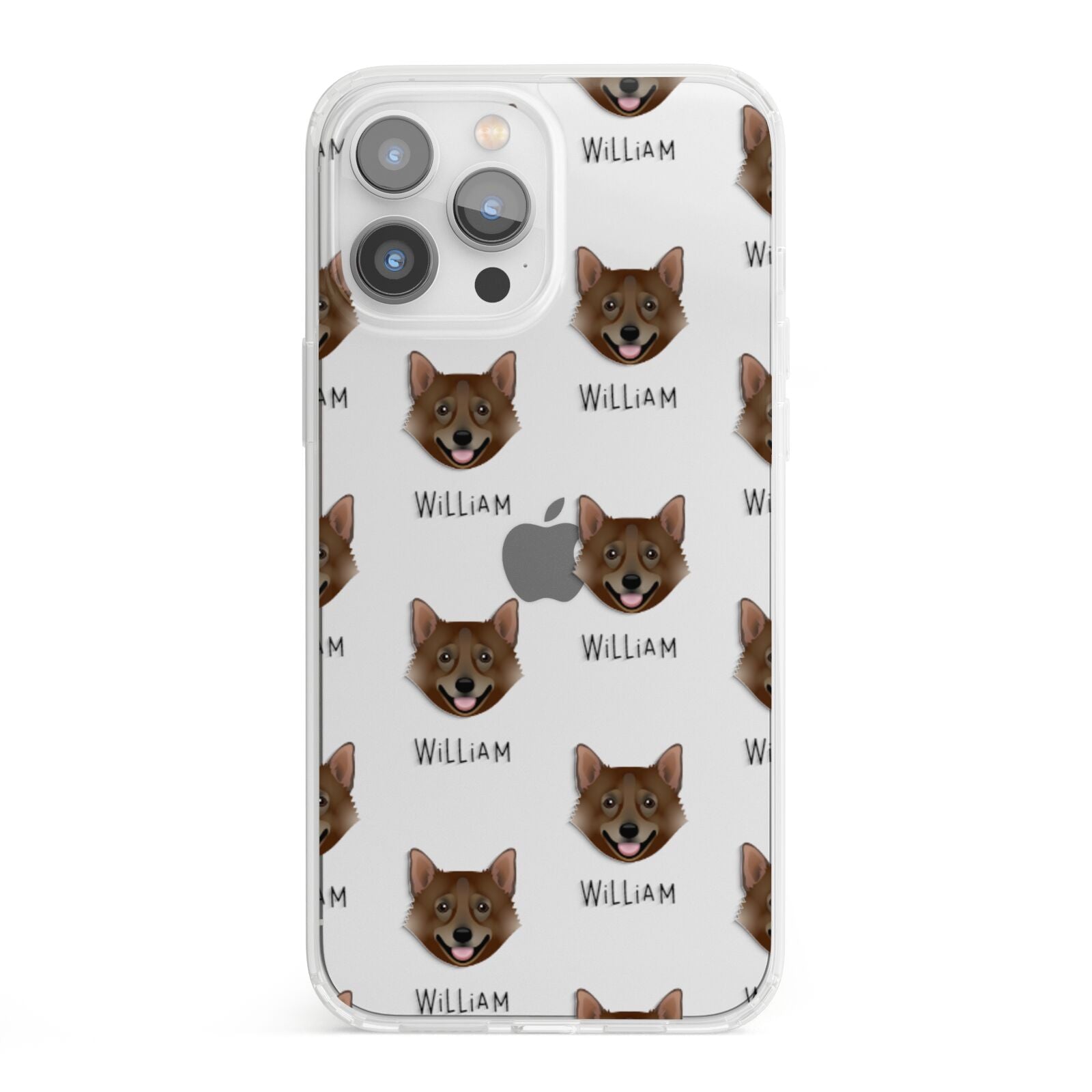 Swedish Vallhund Icon with Name iPhone 13 Pro Max Clear Bumper Case