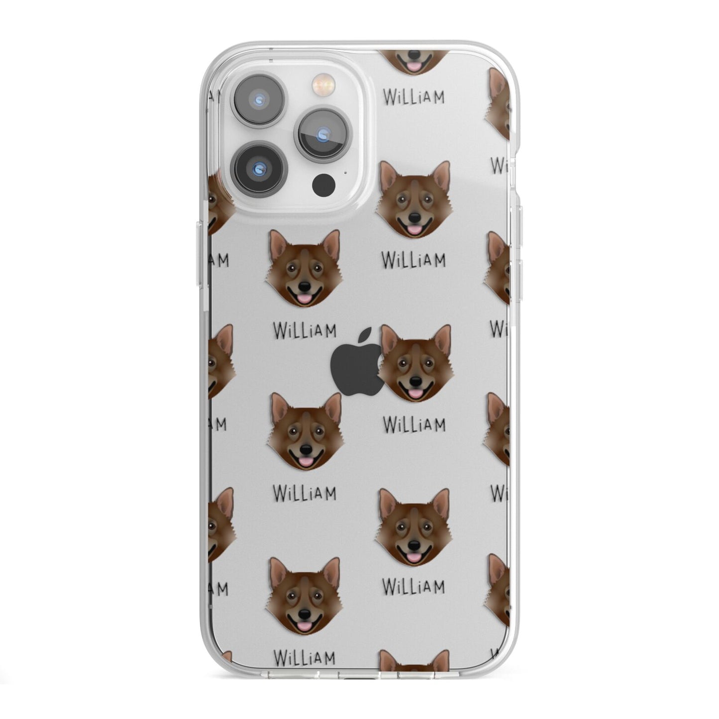 Swedish Vallhund Icon with Name iPhone 13 Pro Max TPU Impact Case with White Edges