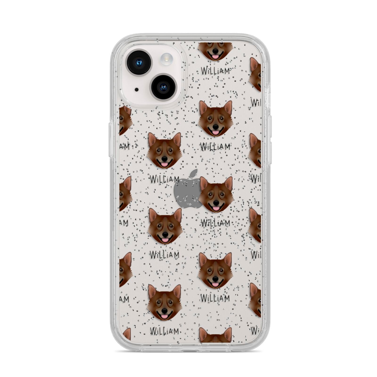 Swedish Vallhund Icon with Name iPhone 14 Plus Glitter Tough Case Starlight