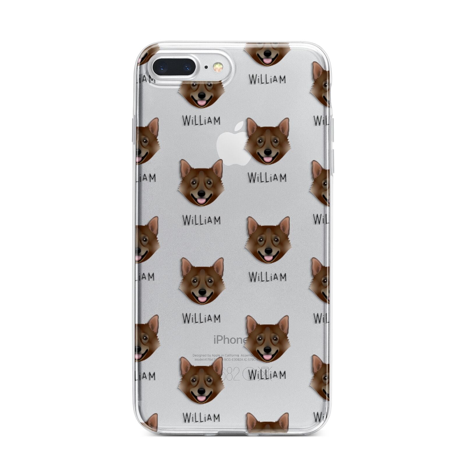 Swedish Vallhund Icon with Name iPhone 7 Plus Bumper Case on Silver iPhone