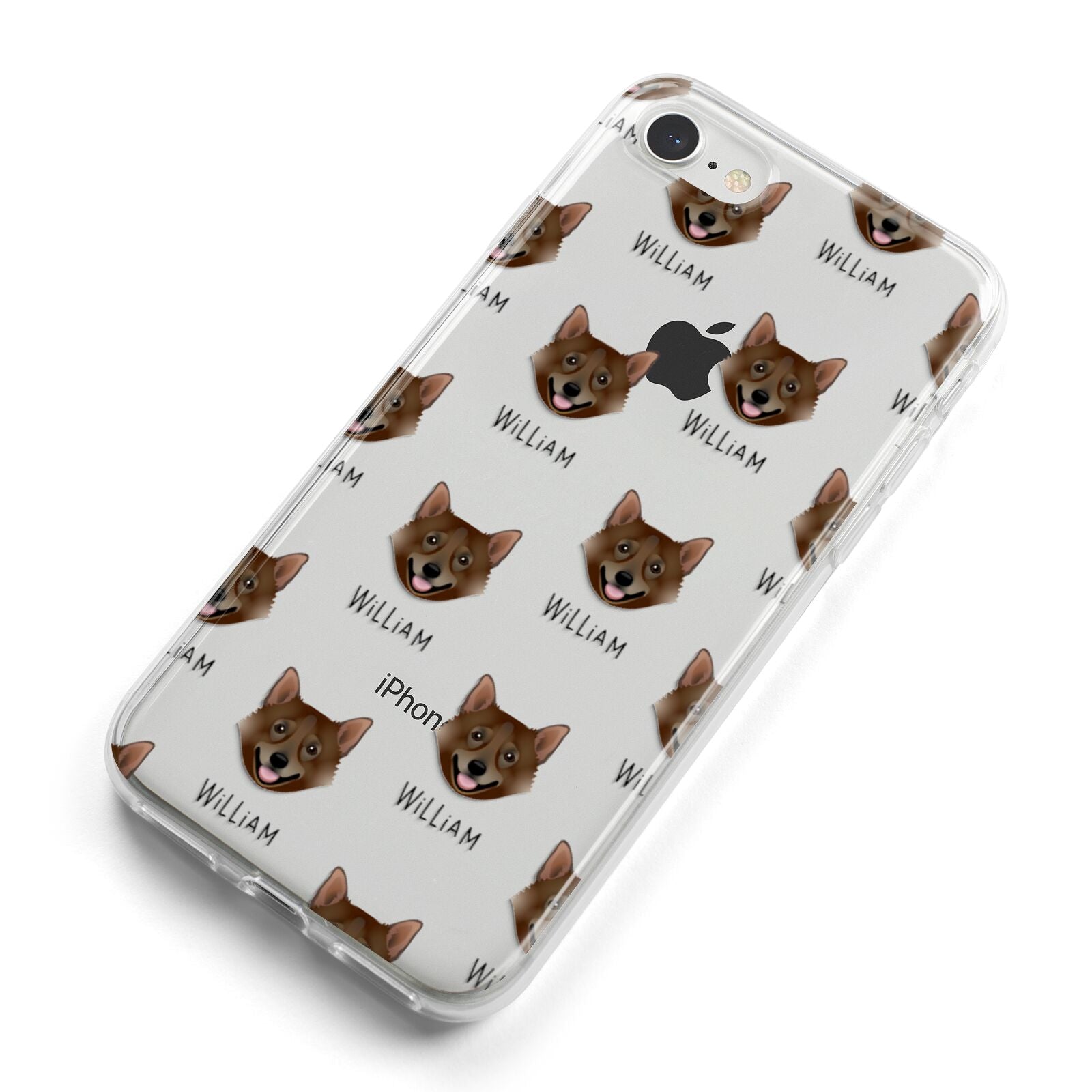 Swedish Vallhund Icon with Name iPhone 8 Bumper Case on Silver iPhone Alternative Image