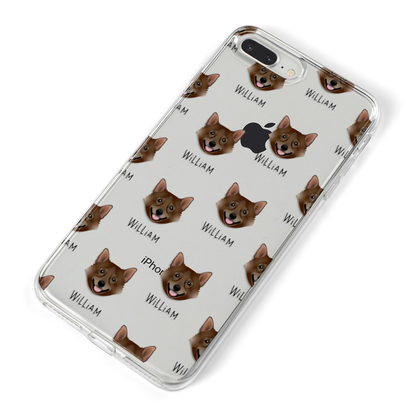 Swedish Vallhund Icon with Name iPhone 8 Plus Bumper Case on Silver iPhone Alternative Image