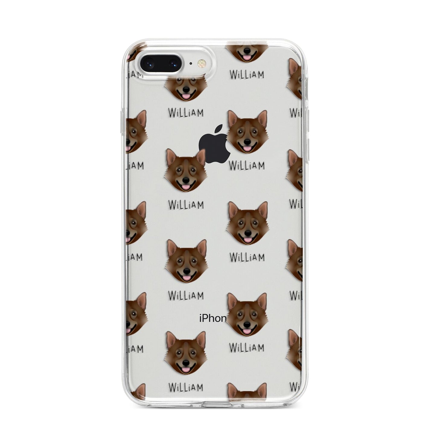 Swedish Vallhund Icon with Name iPhone 8 Plus Bumper Case on Silver iPhone
