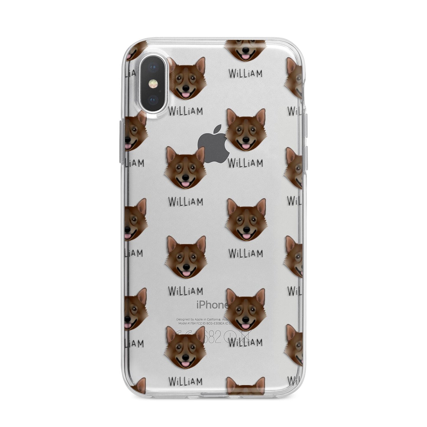 Swedish Vallhund Icon with Name iPhone X Bumper Case on Silver iPhone Alternative Image 1