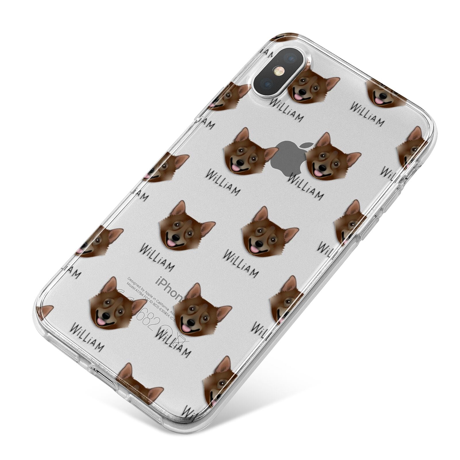 Swedish Vallhund Icon with Name iPhone X Bumper Case on Silver iPhone