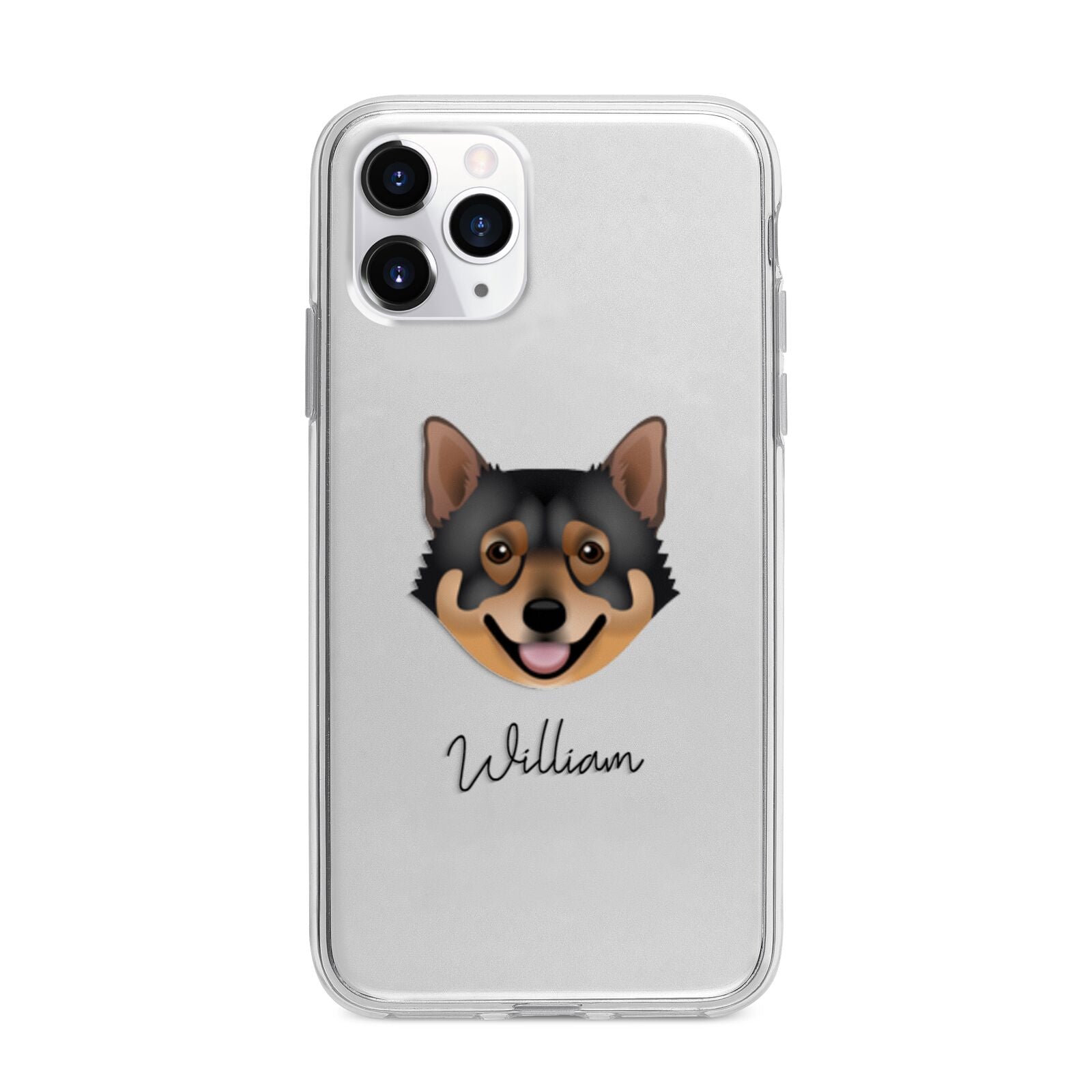 Swedish Vallhund Personalised Apple iPhone 11 Pro Max in Silver with Bumper Case