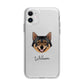 Swedish Vallhund Personalised Apple iPhone 11 in White with Bumper Case