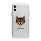 Swedish Vallhund Personalised Apple iPhone 11 in White with Bumper Case