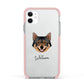 Swedish Vallhund Personalised Apple iPhone 11 in White with Pink Impact Case