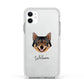 Swedish Vallhund Personalised Apple iPhone 11 in White with White Impact Case