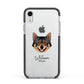 Swedish Vallhund Personalised Apple iPhone XR Impact Case Black Edge on Silver Phone