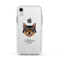 Swedish Vallhund Personalised Apple iPhone XR Impact Case White Edge on Silver Phone