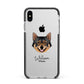 Swedish Vallhund Personalised Apple iPhone Xs Max Impact Case Black Edge on Silver Phone