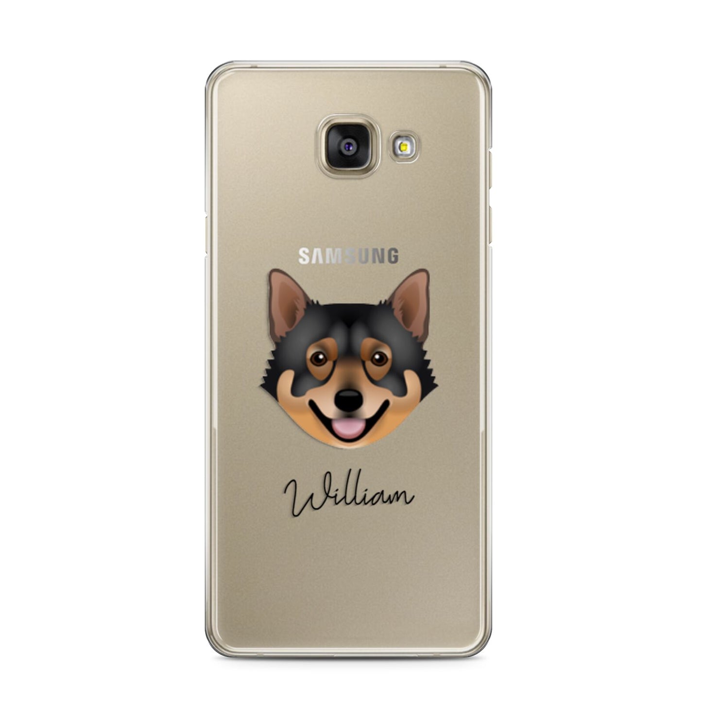 Swedish Vallhund Personalised Samsung Galaxy A3 2016 Case on gold phone