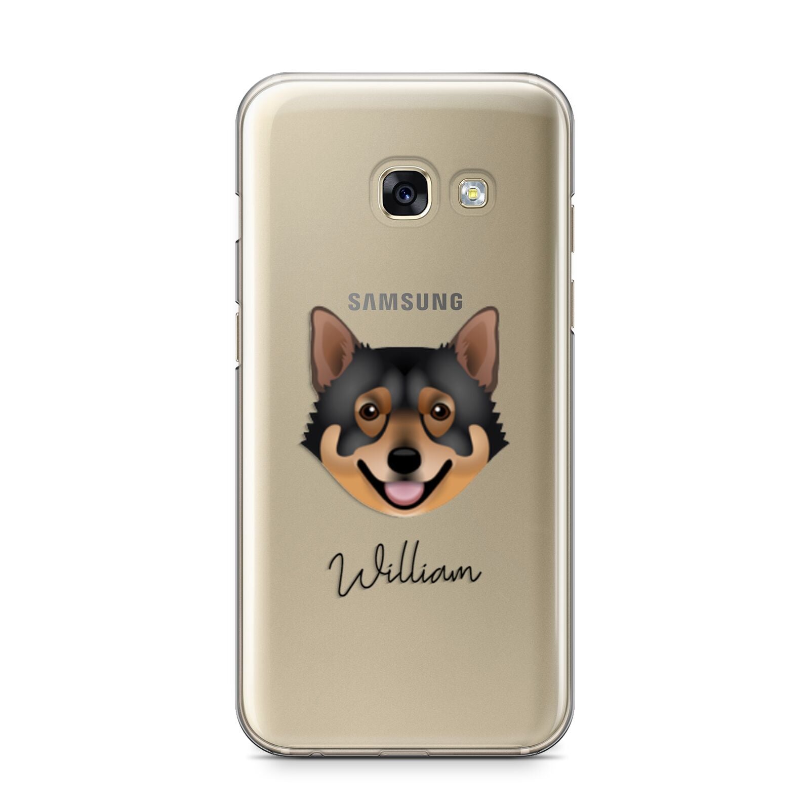 Swedish Vallhund Personalised Samsung Galaxy A3 2017 Case on gold phone