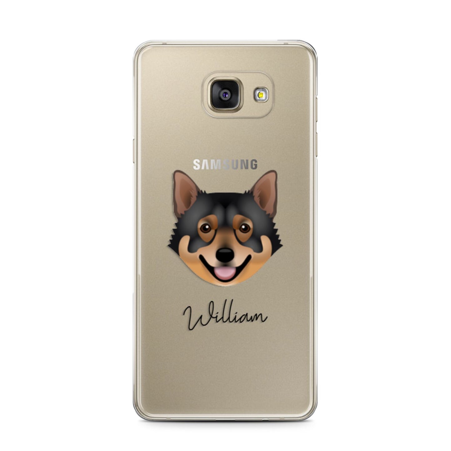 Swedish Vallhund Personalised Samsung Galaxy A7 2016 Case on gold phone