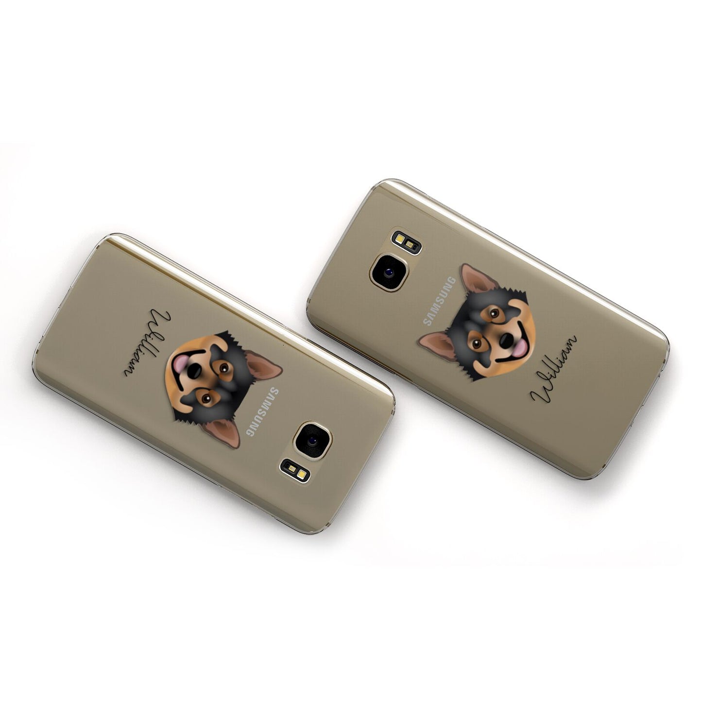 Swedish Vallhund Personalised Samsung Galaxy Case Flat Overview