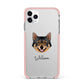 Swedish Vallhund Personalised iPhone 11 Pro Max Impact Pink Edge Case