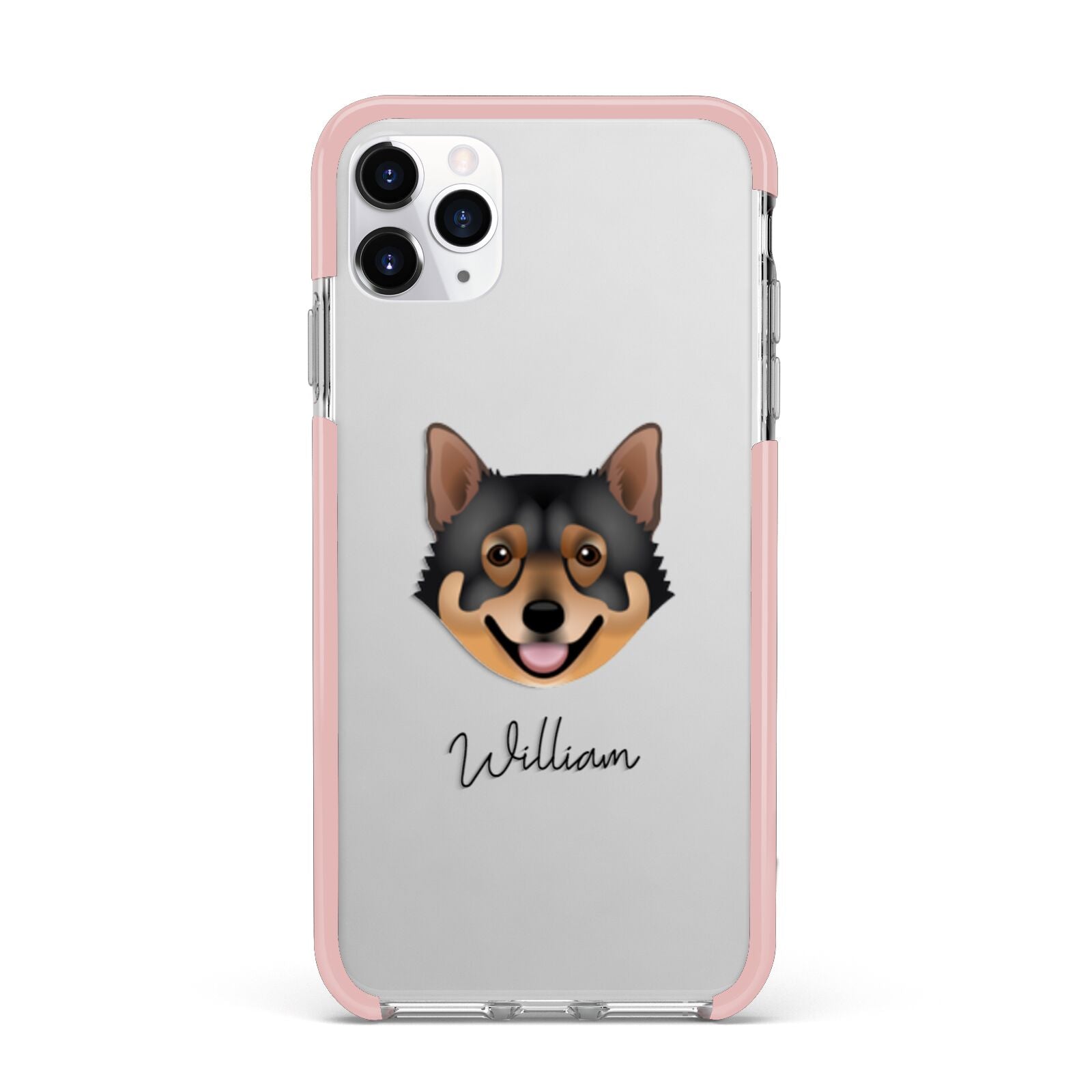 Swedish Vallhund Personalised iPhone 11 Pro Max Impact Pink Edge Case