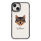 Swedish Vallhund Personalised iPhone 14 Black Impact Case on Silver phone