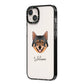 Swedish Vallhund Personalised iPhone 14 Plus Black Impact Case Side Angle on Silver phone