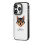 Swedish Vallhund Personalised iPhone 14 Pro Black Impact Case Side Angle on Silver phone