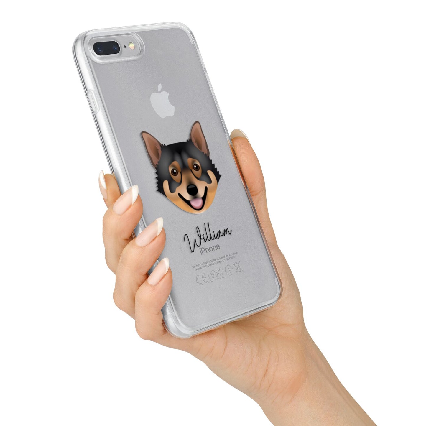 Swedish Vallhund Personalised iPhone 7 Plus Bumper Case on Silver iPhone Alternative Image