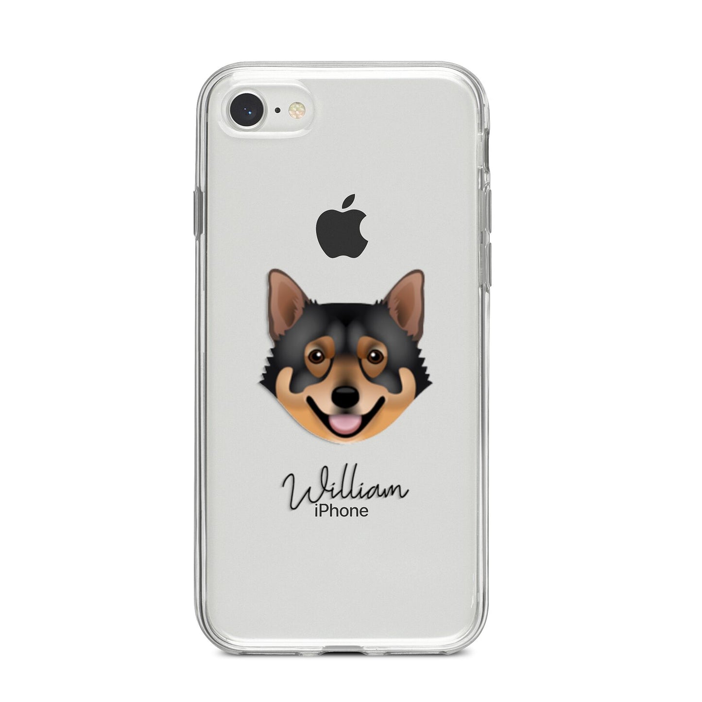 Swedish Vallhund Personalised iPhone 8 Bumper Case on Silver iPhone