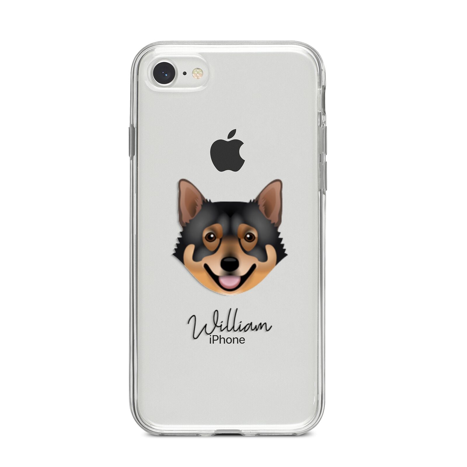 Swedish Vallhund Personalised iPhone 8 Bumper Case on Silver iPhone