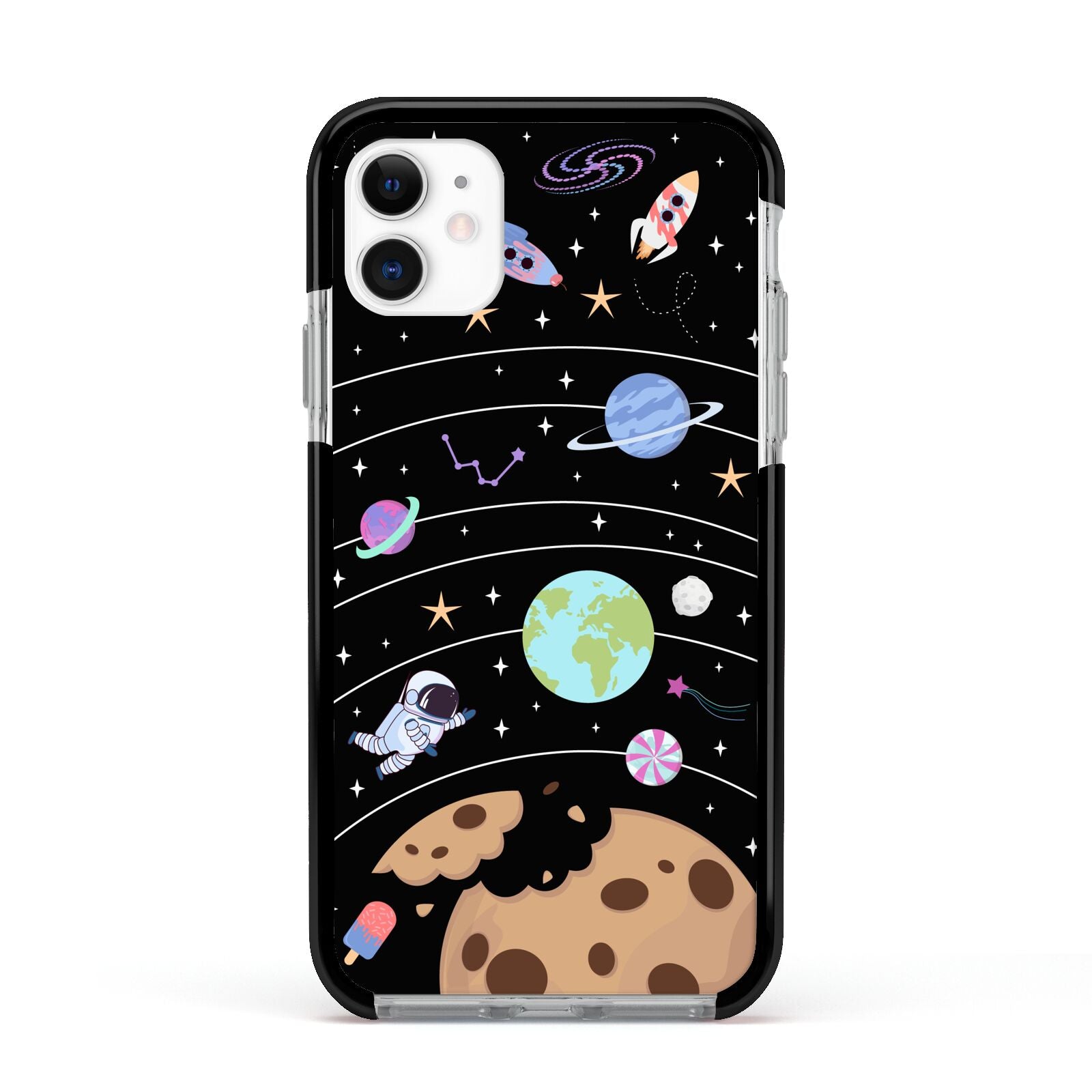 Sweet Celestial Scene Apple iPhone 11 in White with Black Impact Case