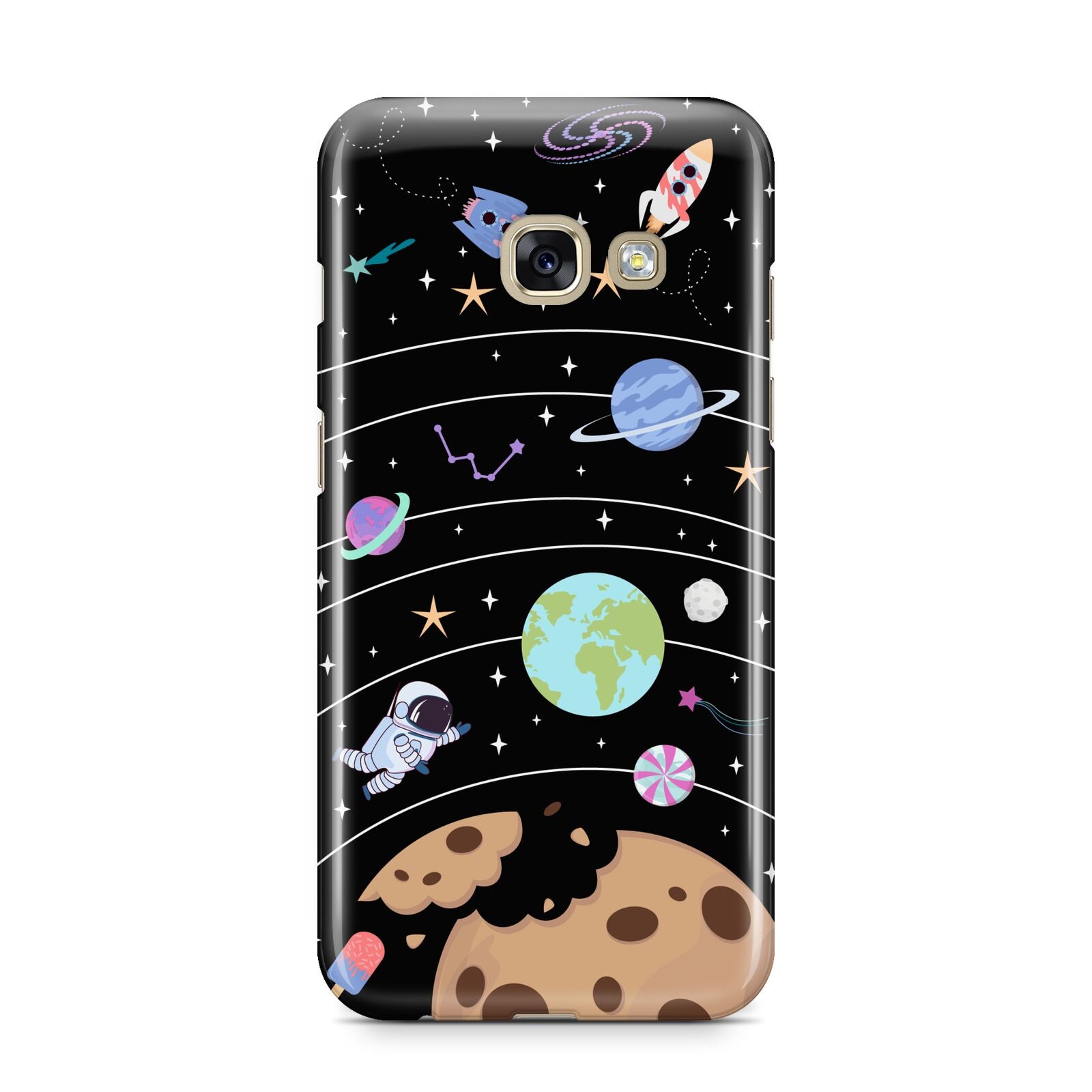 Sweet Celestial Scene Samsung Galaxy A3 2017 Case on gold phone