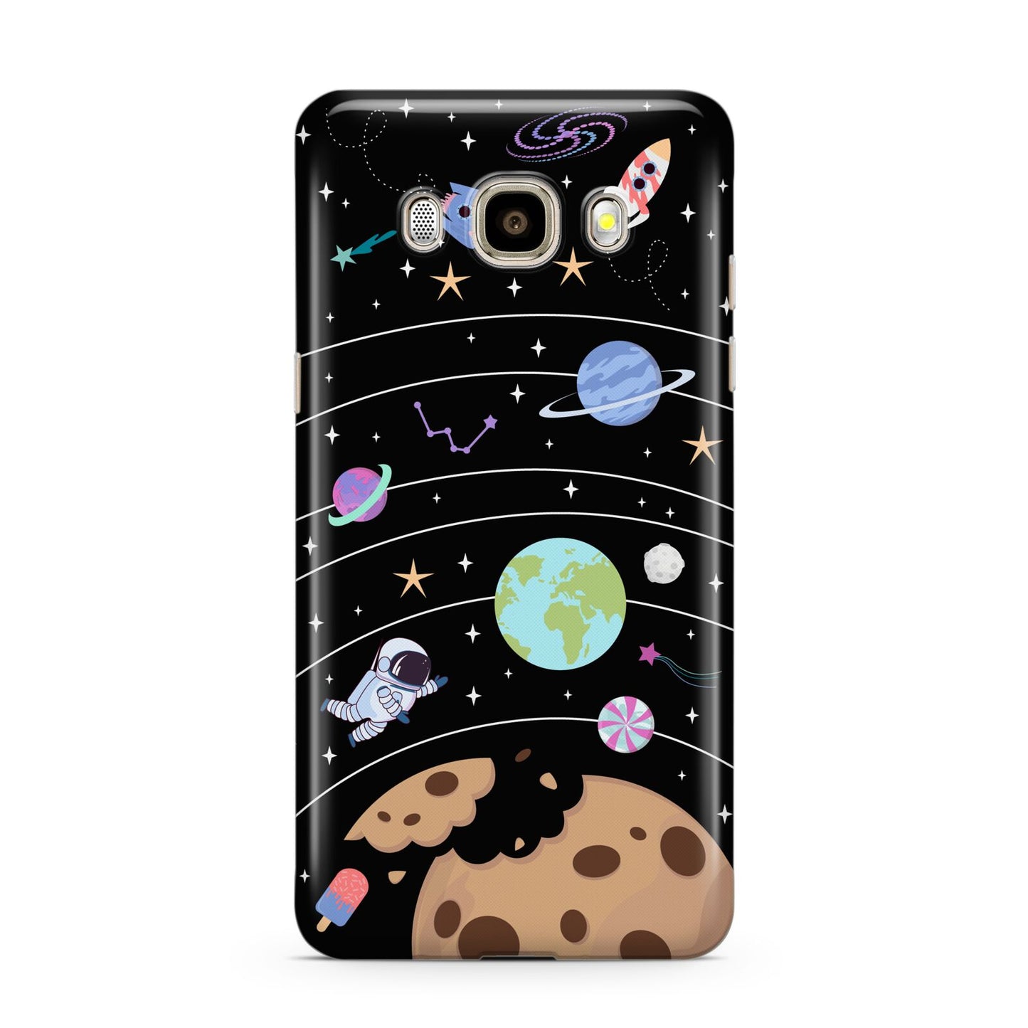 Sweet Celestial Scene Samsung Galaxy J7 2016 Case on gold phone