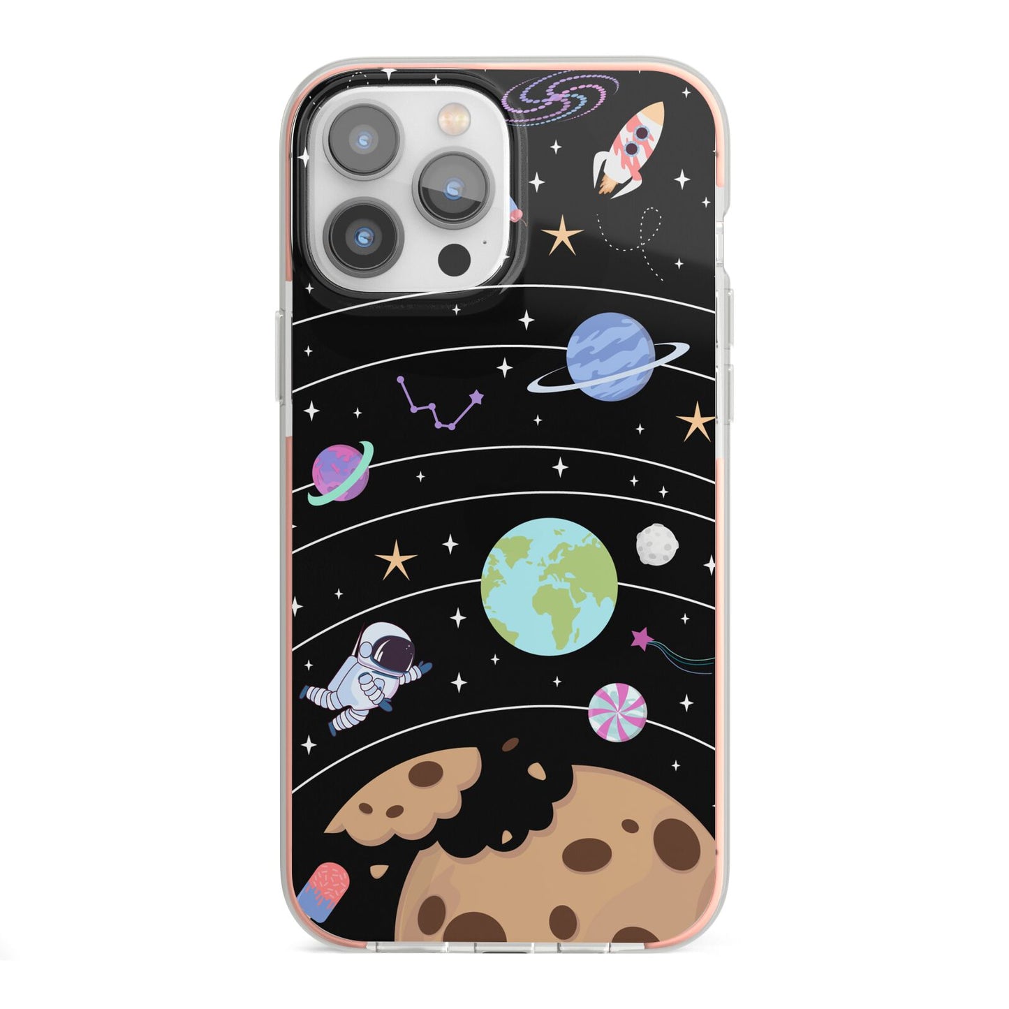 Sweet Celestial Scene iPhone 13 Pro Max TPU Impact Case with Pink Edges