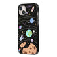 Sweet Celestial Scene iPhone 14 Plus Black Impact Case Side Angle on Silver phone