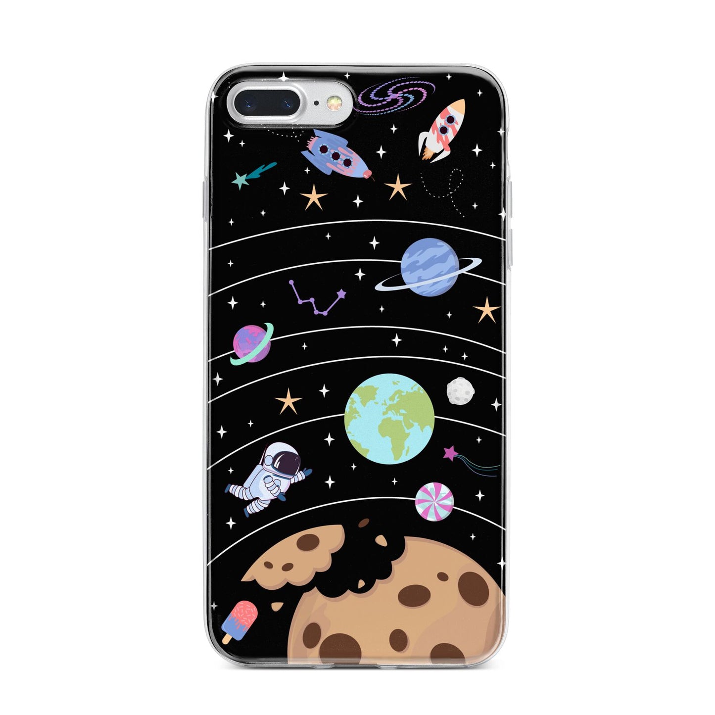 Sweet Celestial Scene iPhone 7 Plus Bumper Case on Silver iPhone