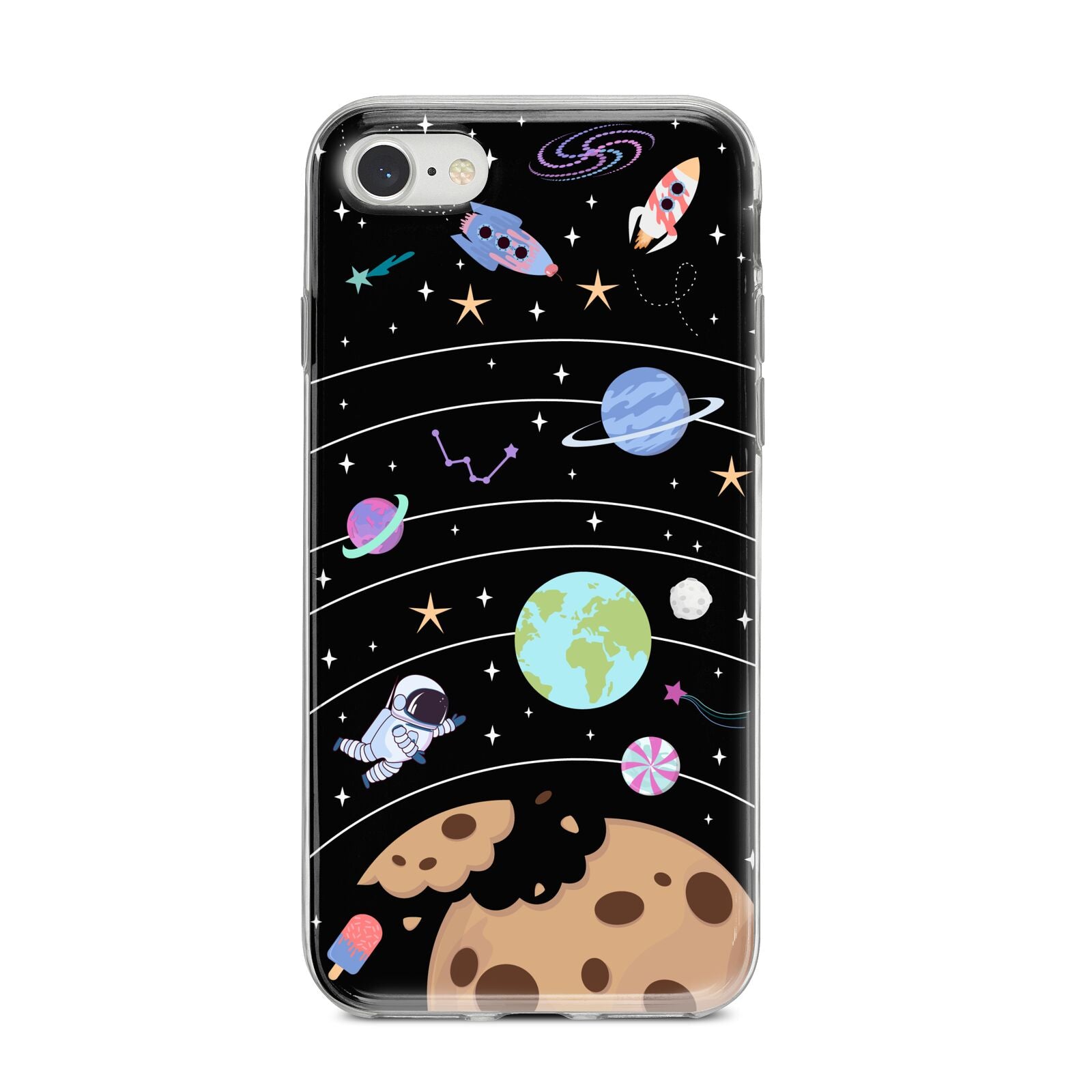 Sweet Celestial Scene iPhone 8 Bumper Case on Silver iPhone
