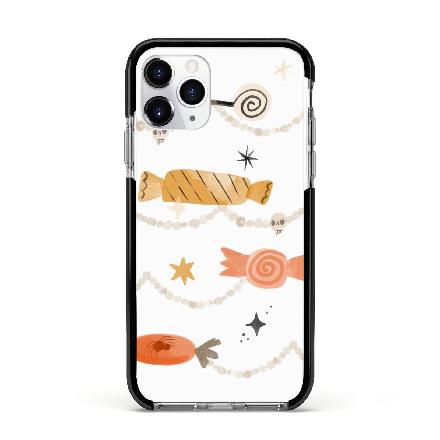 Sweet Decorations Halloween Apple iPhone 11 Pro in Silver with Black Impact Case