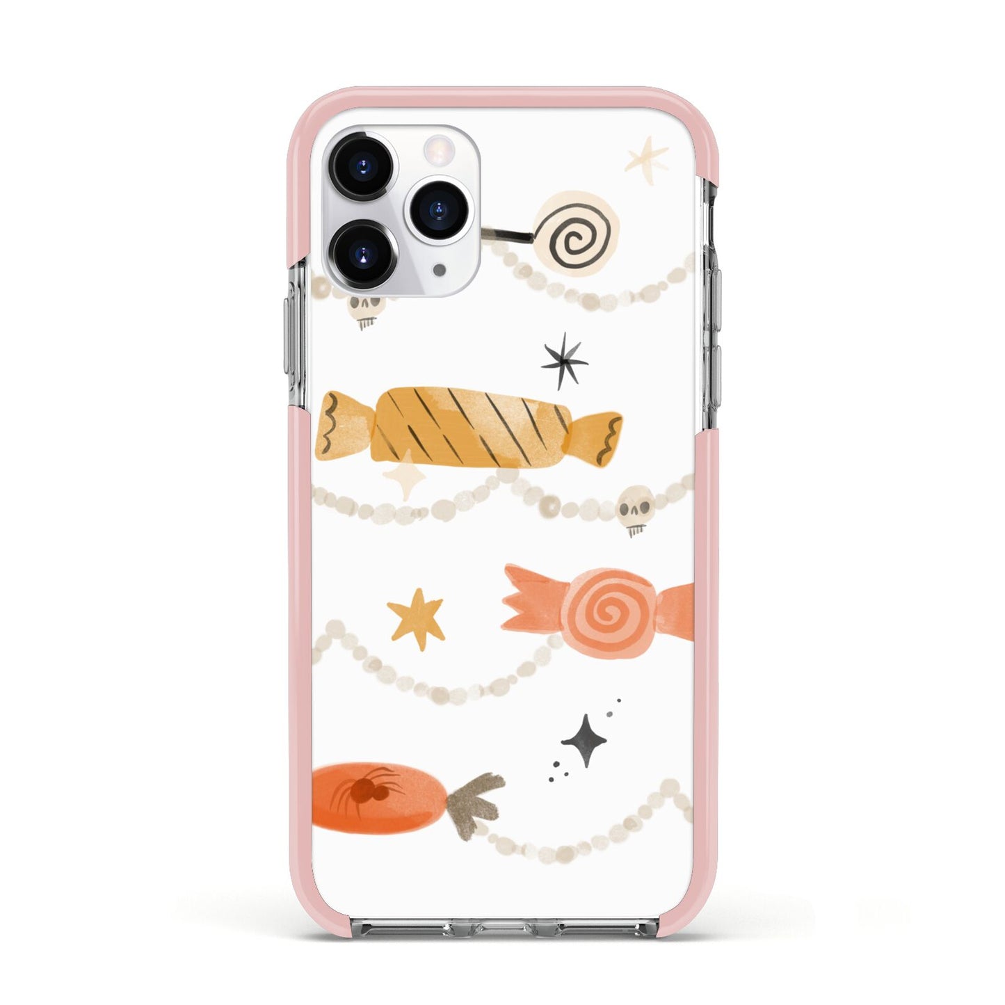 Sweet Decorations Halloween Apple iPhone 11 Pro in Silver with Pink Impact Case