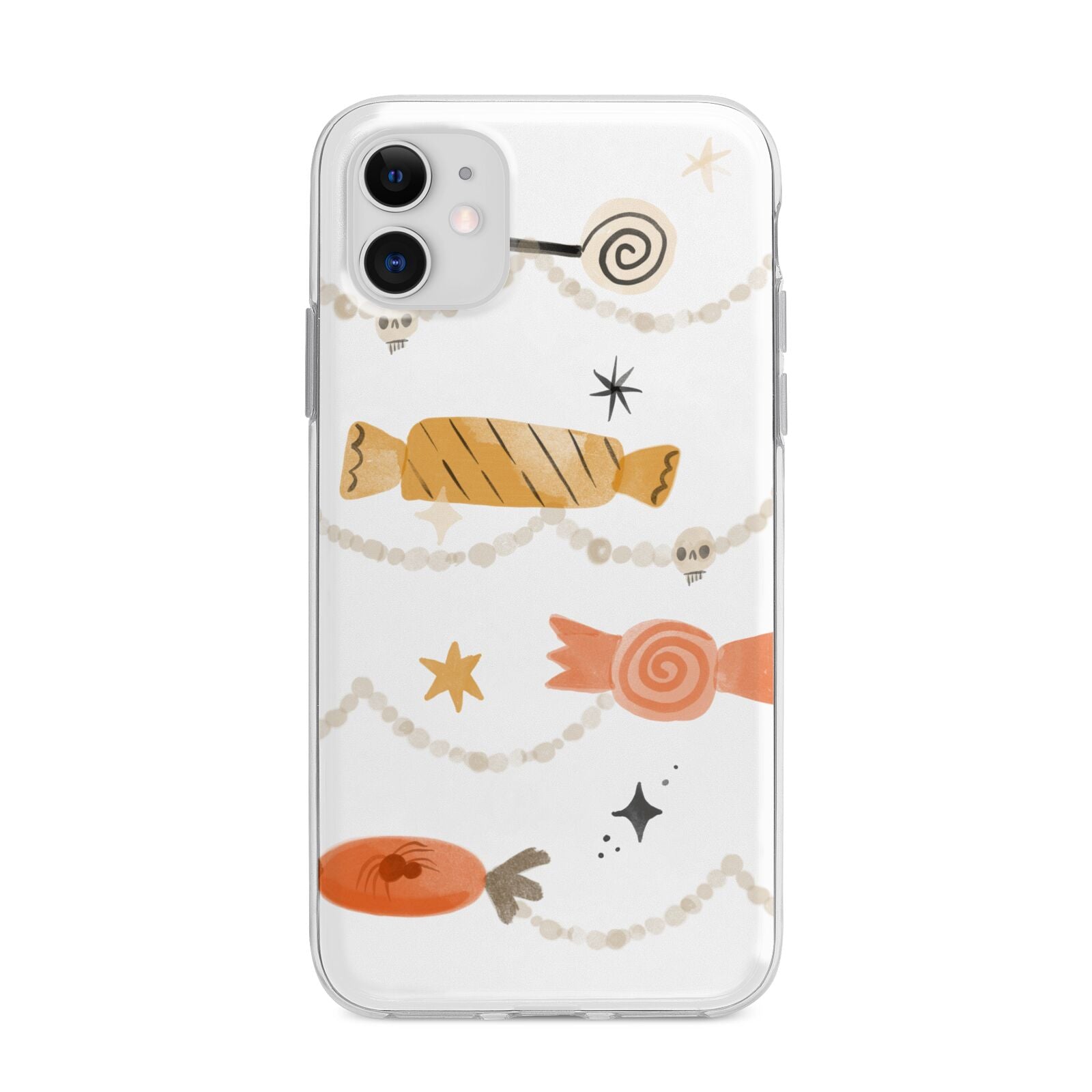 Sweet Decorations Halloween Apple iPhone 11 in White with Bumper Case