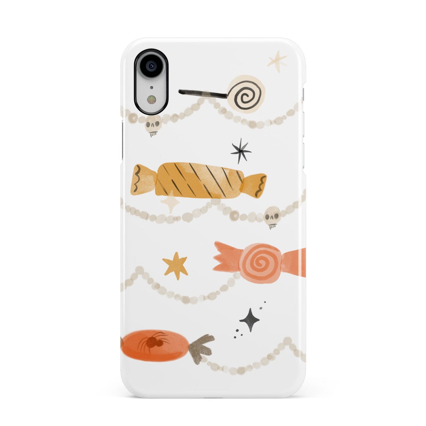 Sweet Decorations Halloween Apple iPhone XR White 3D Snap Case