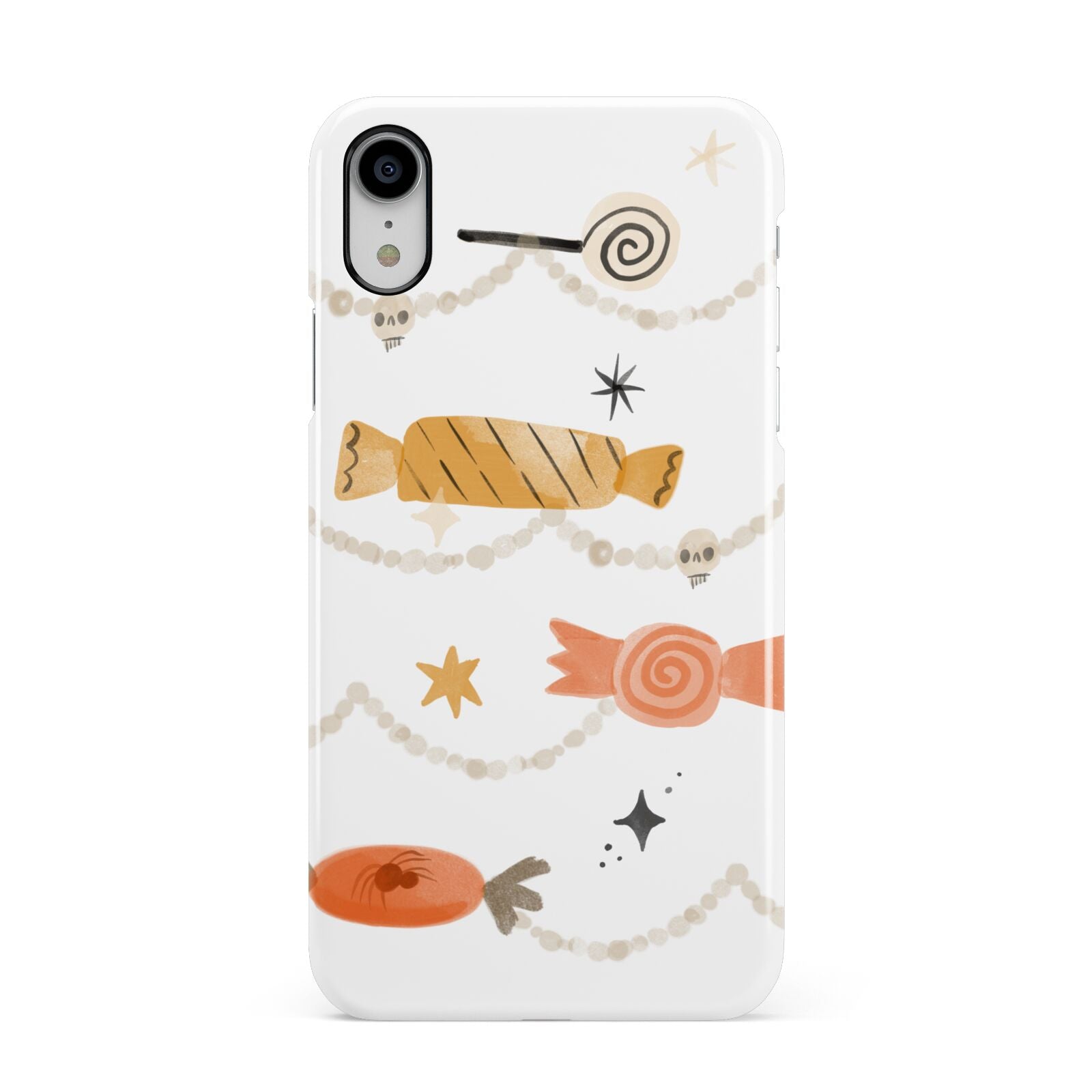 Sweet Decorations Halloween Apple iPhone XR White 3D Snap Case
